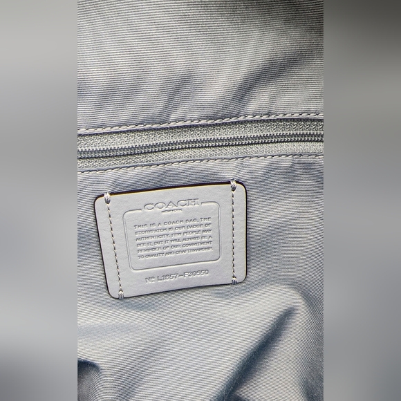 Coach woman's Campus backpack with Varsity pin & Coin Case.  Light blue. EUC - Picture 7 of 10